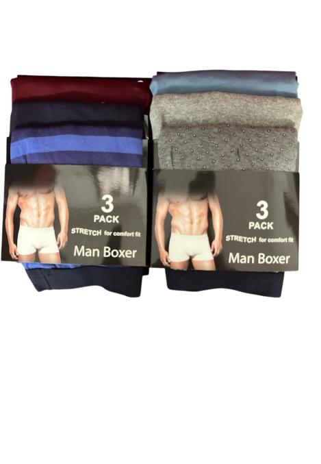 Boxer de Barbati 3 la Set , Culori Diversificate,Engros