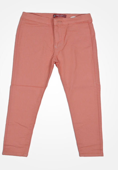 Blugi Damă Skinny Talie Inaltă – Material Elastic, Subțire,Culoare Portocaliu ,Engros