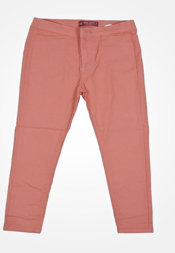 Blugi Damă Skinny Talie Inaltă – Material Elastic, Subțire,Culoare Portocaliu ,Engros