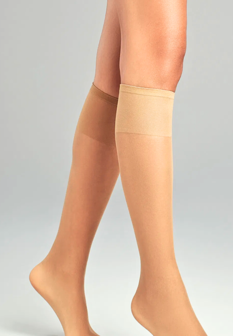 Șosete Penti ,,Burunsuz" Fit 15 DEN, aproape de genunchi- lucioase, Light Nude,Engros