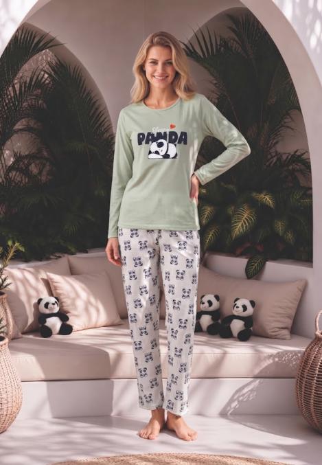 Pijama dama Serena cu maneca lunga si pantalon lung ,Engros
