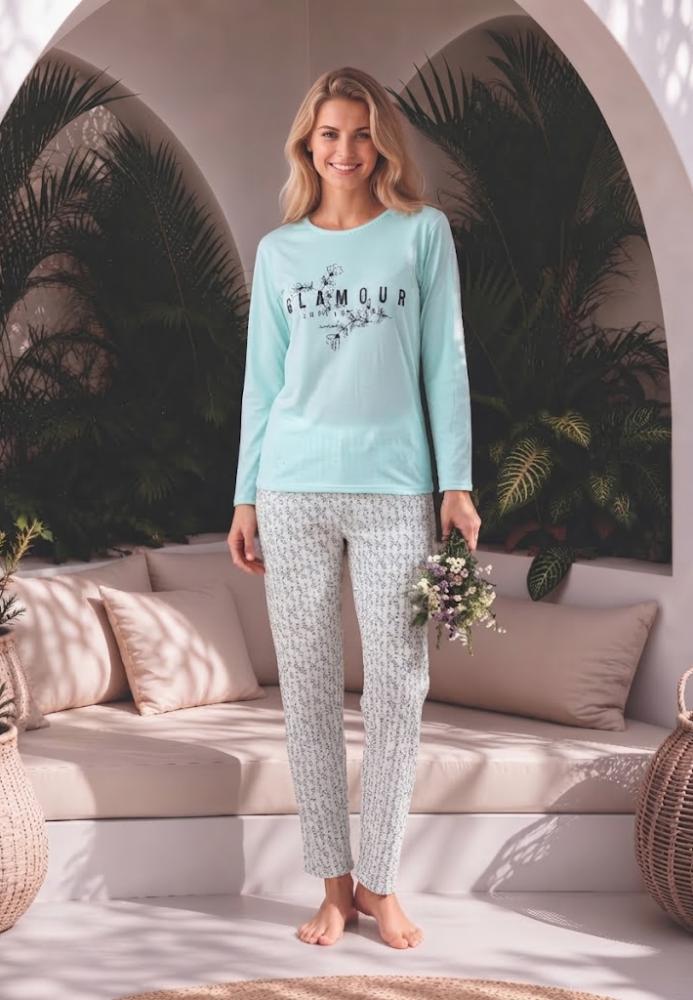 Pijama dama Serena cu maneca lunga si pantalon lung ,Engros