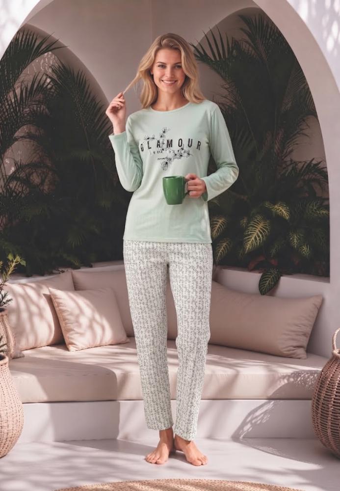 Pijama dama Serena cu maneca lunga si pantalon lung ,Engros