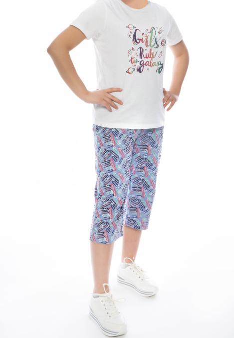 Pijama Copii cu Maneca Scurtă și Pantaloni Trei Sferturi–Gril Rule,Engros