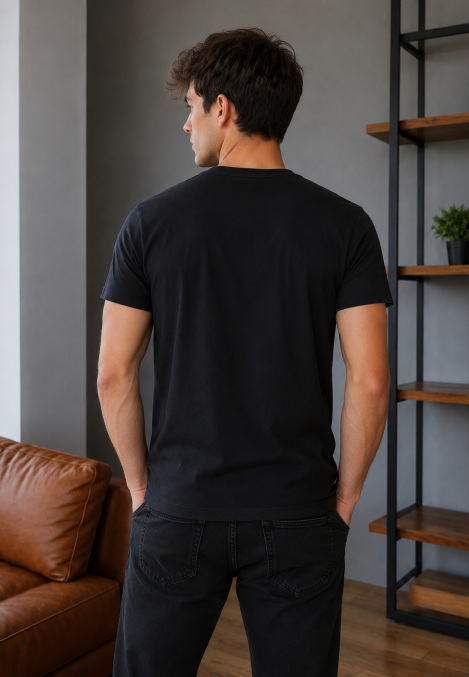 Tricou bărbătesc Serena culoare Negru , Engros