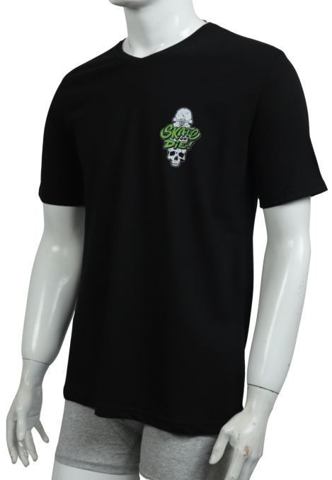 Tricou Bărbați cu Imprimeu SKATE – Croială Lejeră, Culoare Neagra,Engros