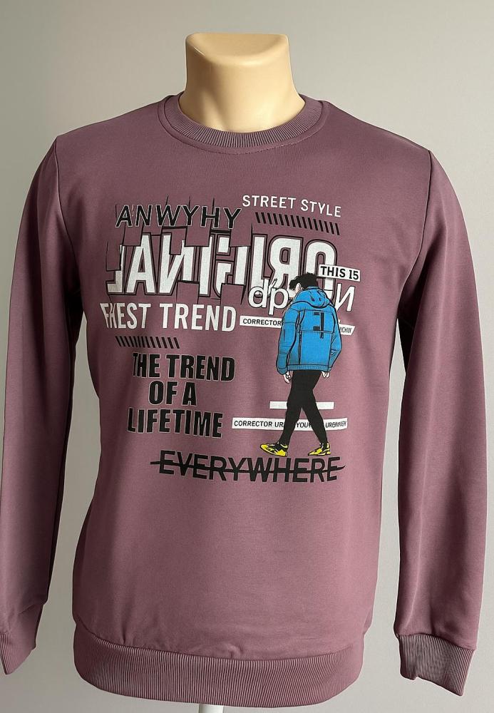 Bluza barbat ,Imprimeu colorat ,culoare mov, En-gros