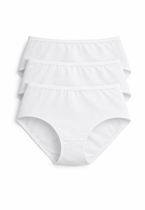 Chilot dama clasic, Set 3 Bucăți,Culoare alb, Engros