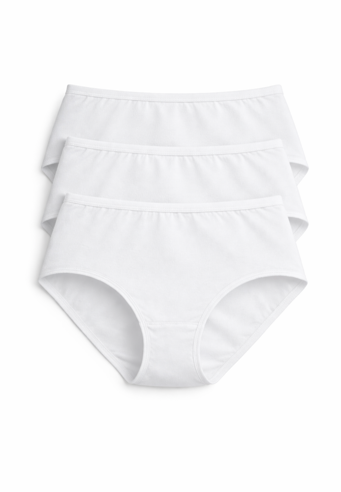 Chilot dama clasic, Set 3 Bucăți,Culoare alb, Engros