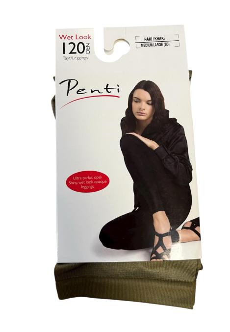 Colanți Penti 120 DEN ,, Wet Look", opaci, mat, Culoare kaki,Engros