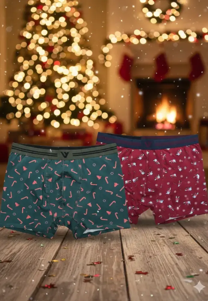 Boxeri barbati de Craciun, imprimeu emoji craciun,culoare diversificata,En-gros