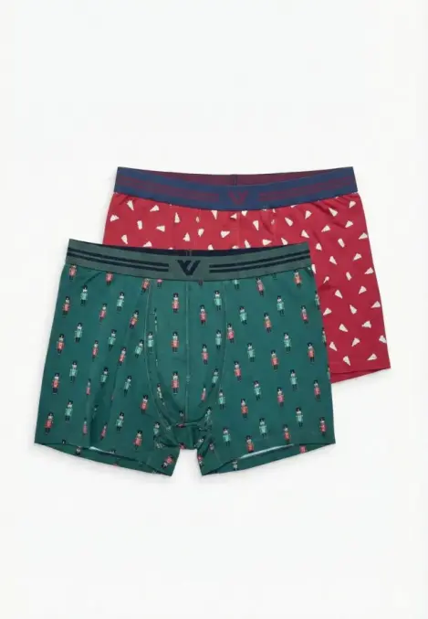 Boxeri barbati de Craciun, imprimeu emoji craciun,culoare diversificata,En-gros