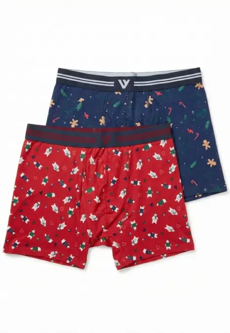 Boxeri barbati de Craciun, imprimeu emoji craciun,culoare diversificata,En-gros