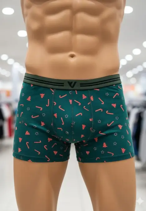 Boxeri barbati de Craciun, imprimeu emoji craciun,culoare diversificata,En-gros