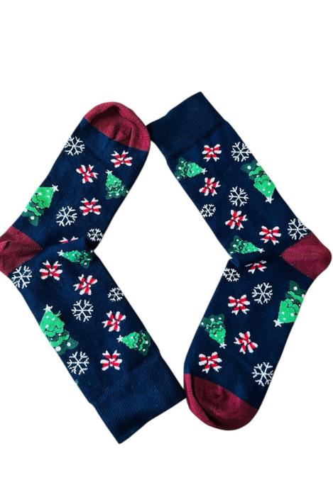 Sosete de Craciun Barbatesti ,Imprimeu bradut,Engros