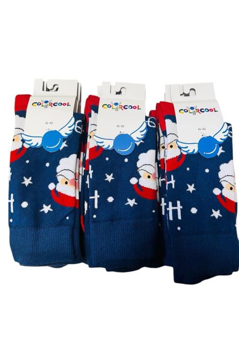 Sosete de Craciun Barbatesti ,Imprimeu Mos Craciun,Engros