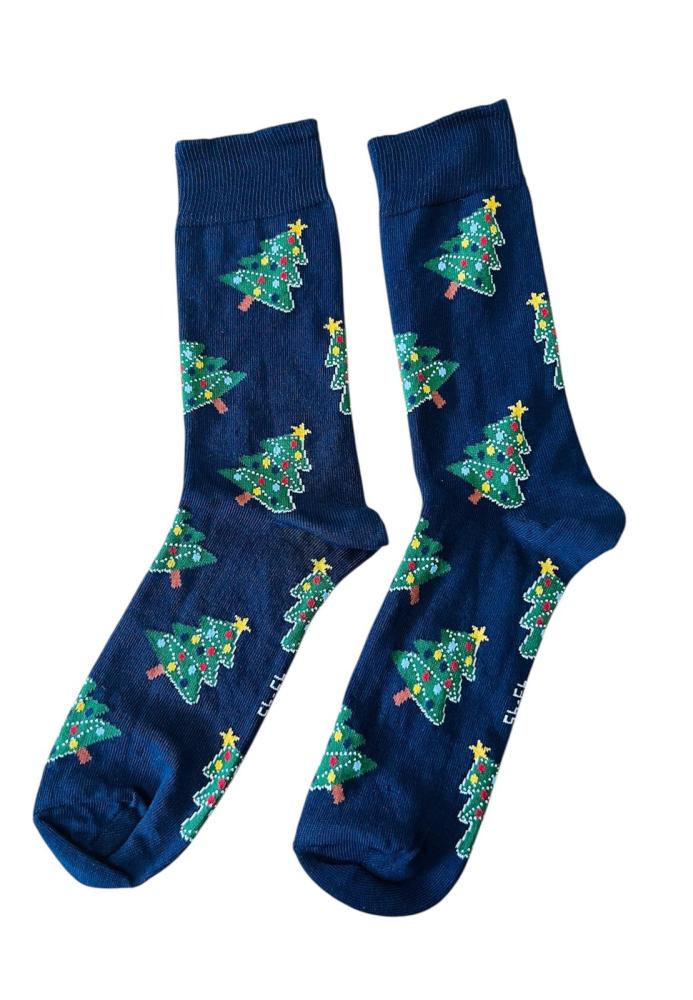 Sosete de Craciun Barbatesti ,Imprimeu Bradut,Engros