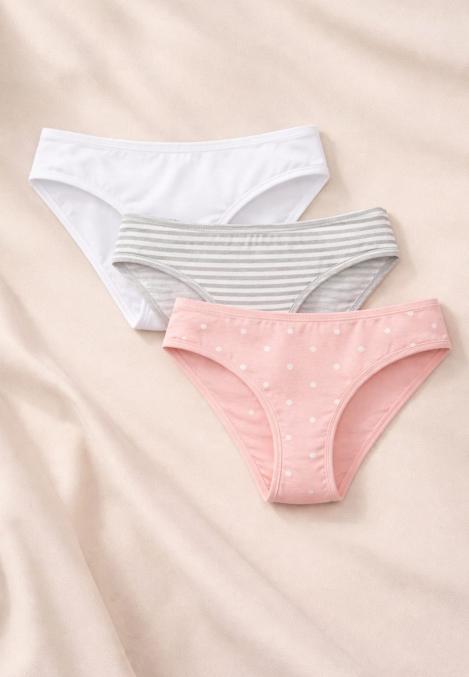 Chilot dama clasic, Set 3 Bucăți,Culoare diversificata, Engros
