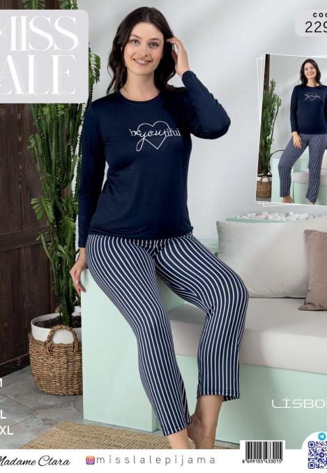 Pijama dama din lisbon, " BEAUTIFUL ",Culoare negru,En-gros