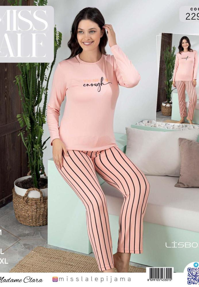 Pijama dama din lisbon, " YOU ARE ENOUGH ",Culoare roz,En-gros