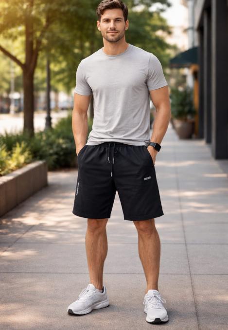 Pantaloni Scurți Bărbați,culoare Negru , Engros