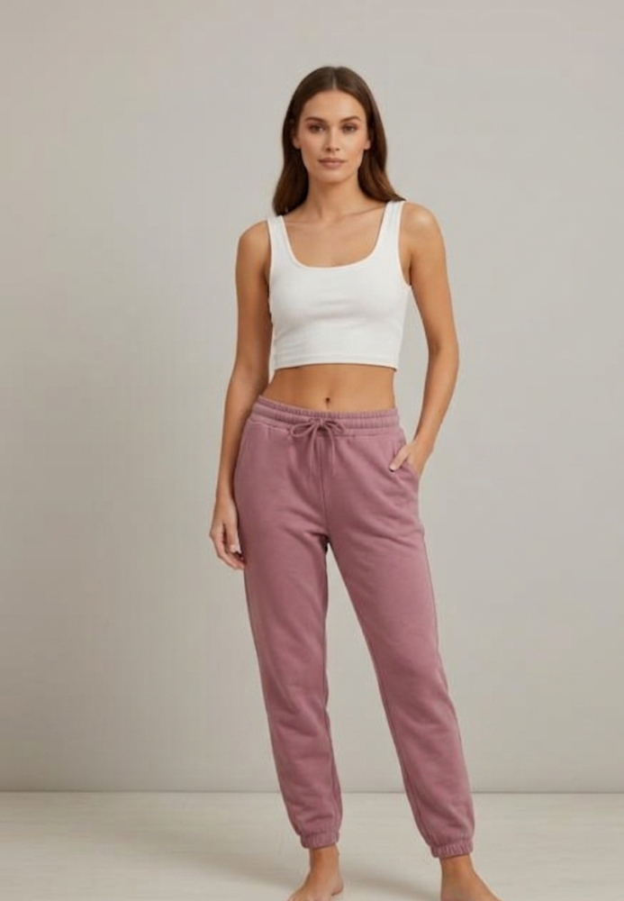 Pantaloni de trening dama,culoare roz inchis cu elastic și șiret,Engros