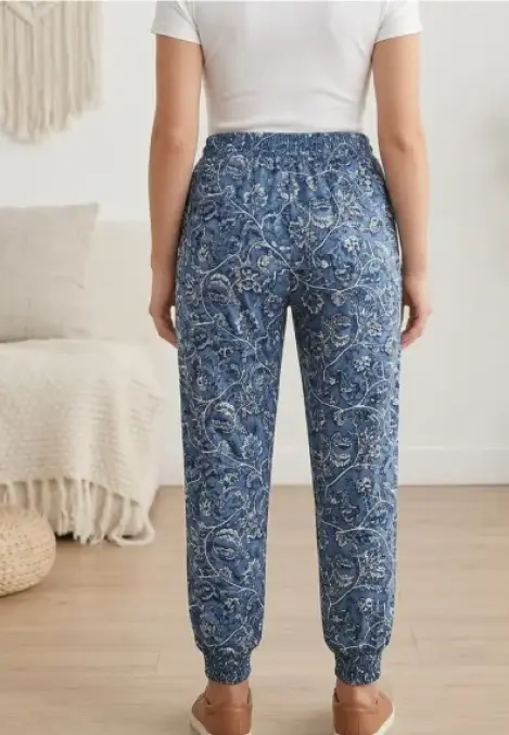 Pantalon dama Serena vascoza cu buzunar si manseta ,Engros