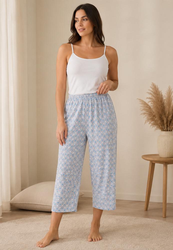 Pantaloni pijama 3/4 dama ,culoare gri ,Engros