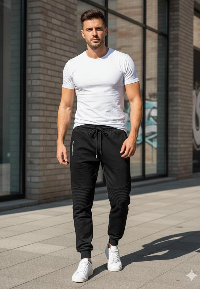 Pantaloni de sport barbat ,culoare negru,Engros