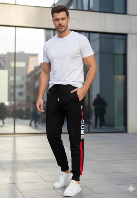 Pantaloni de sport barbat ,culoare negru,Engros