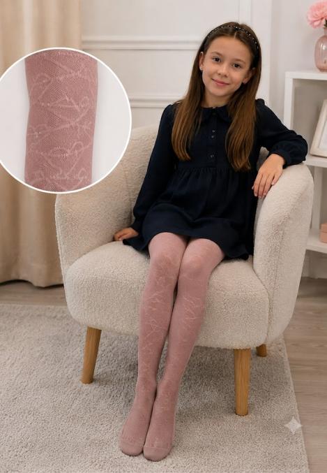 Dres fetițe Penti Line 20 den , model elegant cu textură fină,Roz pudra ,Engros
