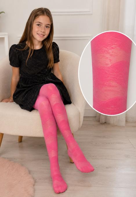 Dresuri fetițe Penti cu model delicat din dantelă,culoarea Coral