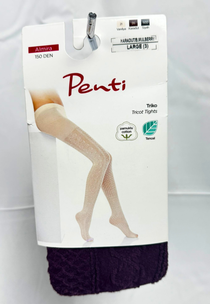 Dres damă Penti 150 DEN ,,Almira''- cu model croșetat, Culoare Mov, Engros