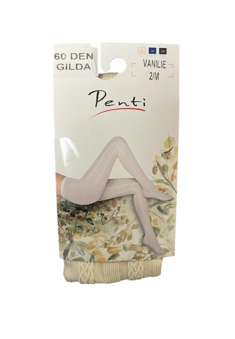 Dres damă Penti 60 DEN ,,Gilda''- cu model croșetat, Culoare Vanilie ,Engros