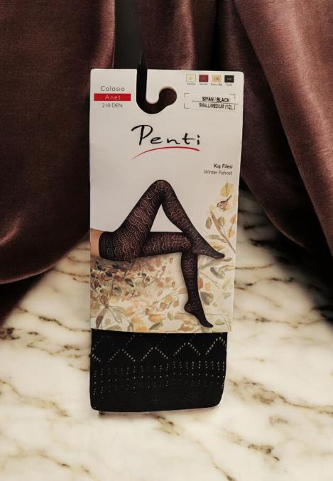 Dres damă Penti Anet, plasă fină, 210 DEN, culoare Negru – En-gros