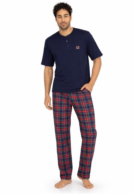 Pijama barbati ,maneca scurta si pantaloni lungi,En-gros