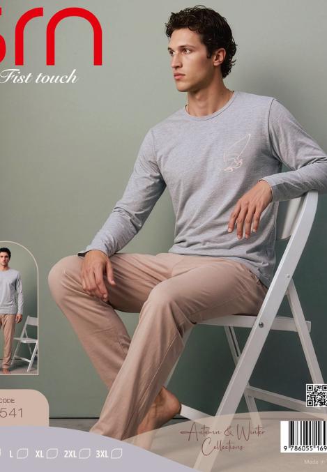 Pijama barbati Serena cu maneca lunga si pantalon lungi ,Engros