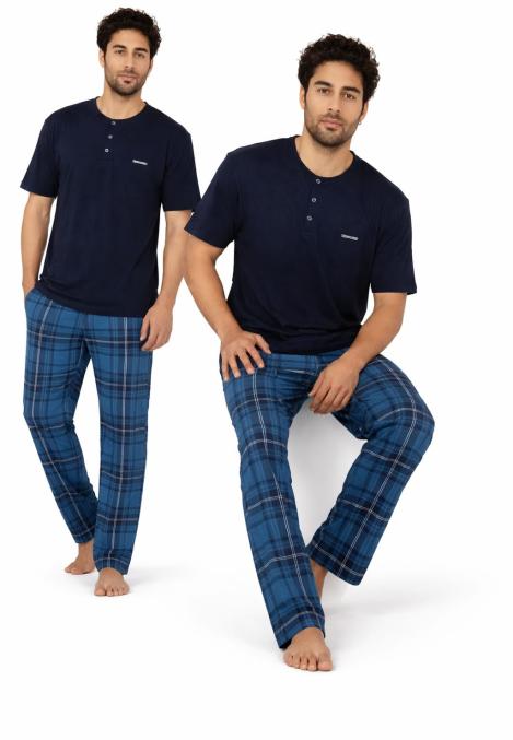 Pijama barbati ,maneca scurta si pantaloni lungi,En-gros