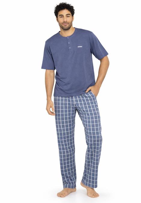 Pijama barbati ,maneca scurta si pantaloni lungi,En-gros