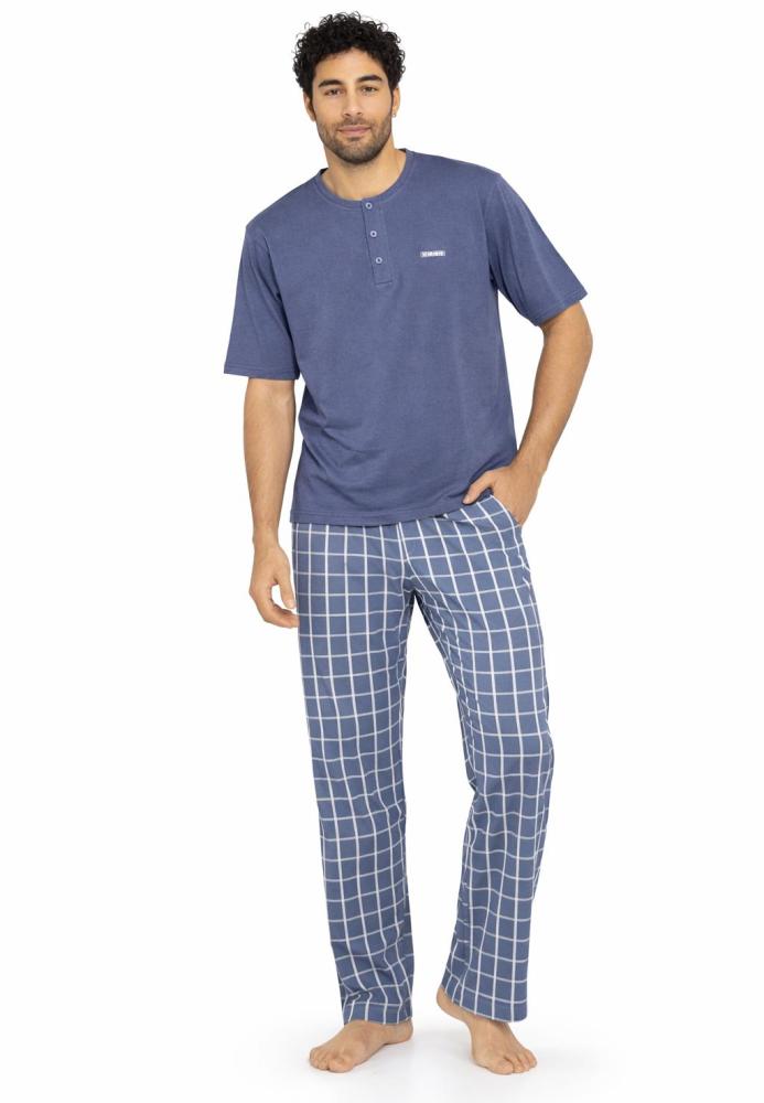 Pijama barbati ,maneca scurta si pantaloni lungi,En-gros