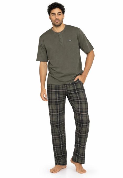 Pijama barbati ,maneca scurta si pantaloni lungi,En-gros