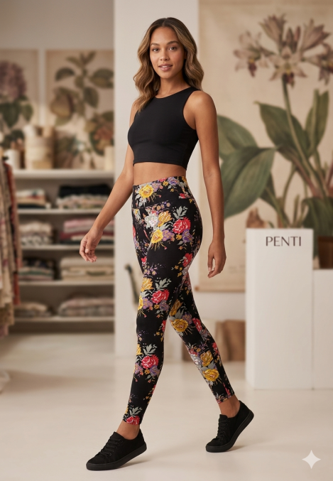 Colanți Penti, Model Inflorat Multicolor, „Flower”,Engros