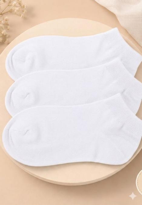 Șosete scurte barbat talpa prosop Serena 3/set– culoare alb ,Engros