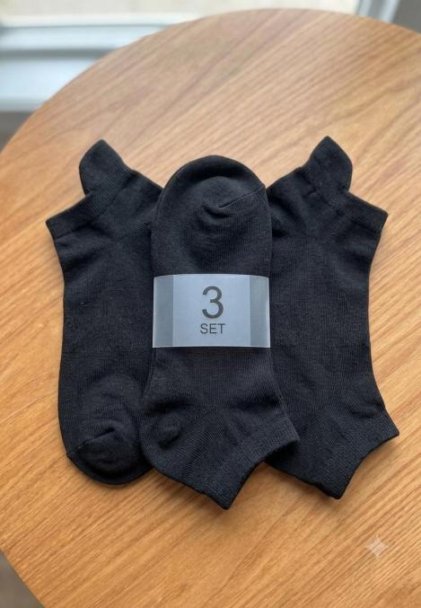 Șosete scurte barbat Serena 3/set ,culoare negru Engros