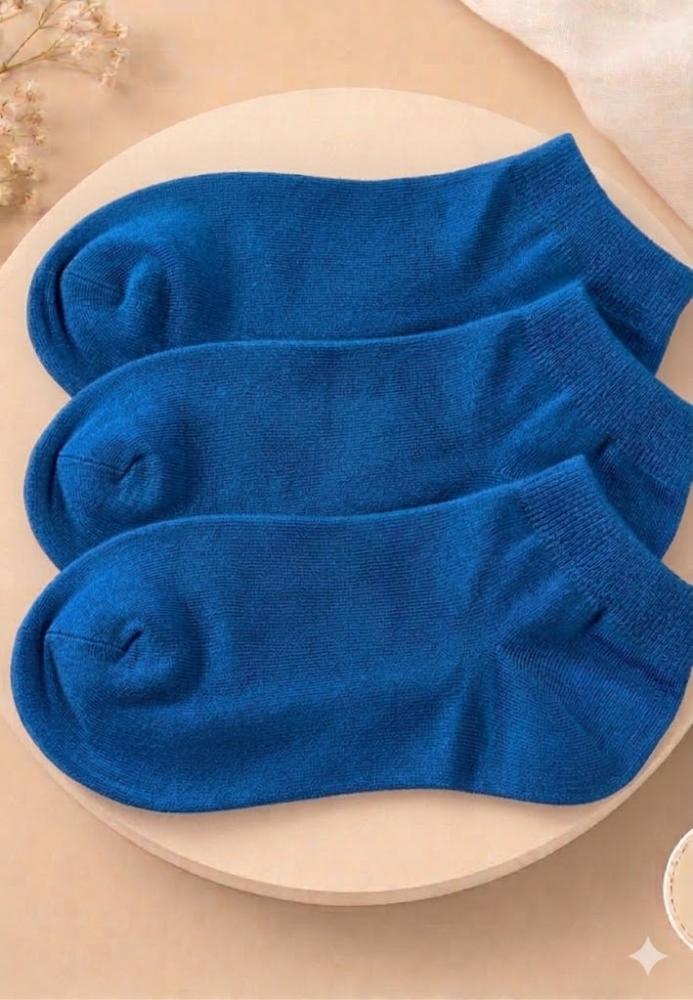 Șosete Scurte damă cu talpa prosop Serena 3/set– culoare albastru ,Engros