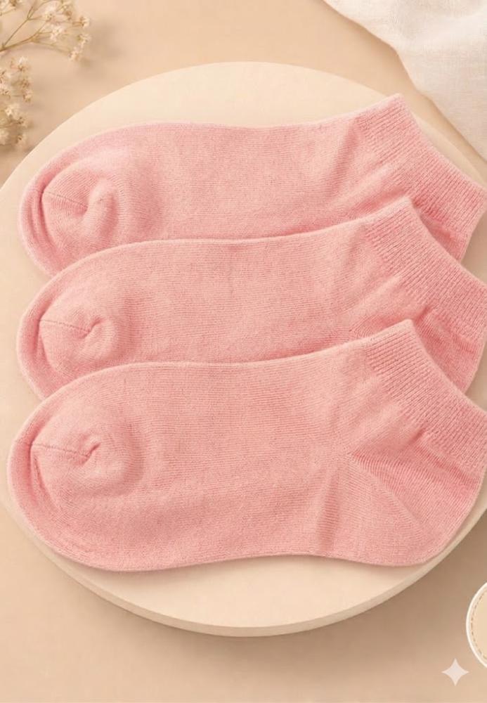 Șosete Scurte damă cu talpa prosop Serena 3/set– culoareroz deschis ,Engros