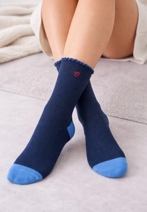 Sosete dama inalte,fara cusaturi, nuanta bleumarin ,Engros