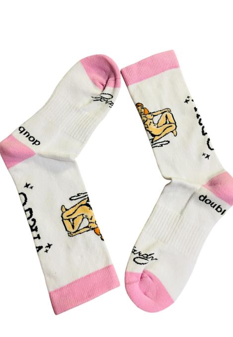 Sosete dama,Talpa Flausata,Culoare Alb,En-gros