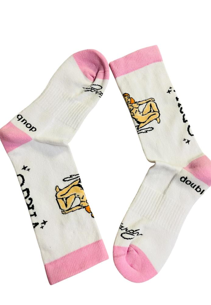 Sosete dama,Talpa Flausata,Culoare Alb,En-gros