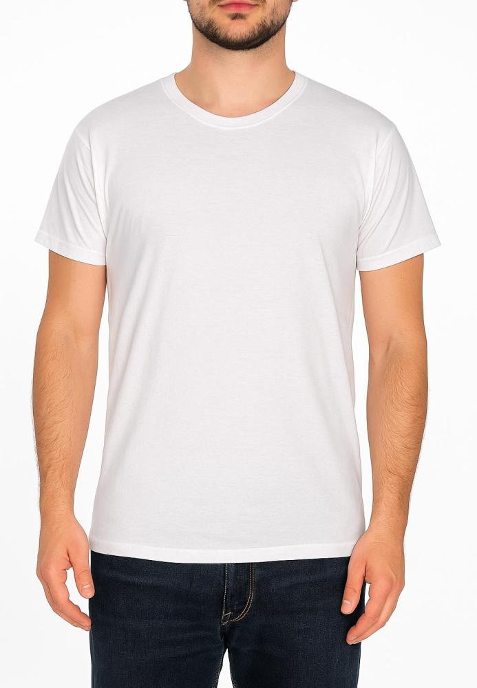 Tricou Barbati Basic ,Culoare Alb,Engros